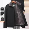 Autumn and winter new velvet thickened lapel medium and old jacket men's casual jacket dad's warm men's coat