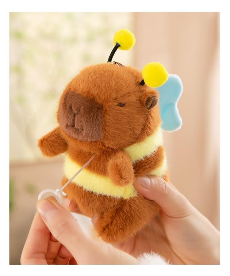 Adorable Bee Capybara Plush Keychain With Movable Wings For Cute Animal Collectors Characters Included)