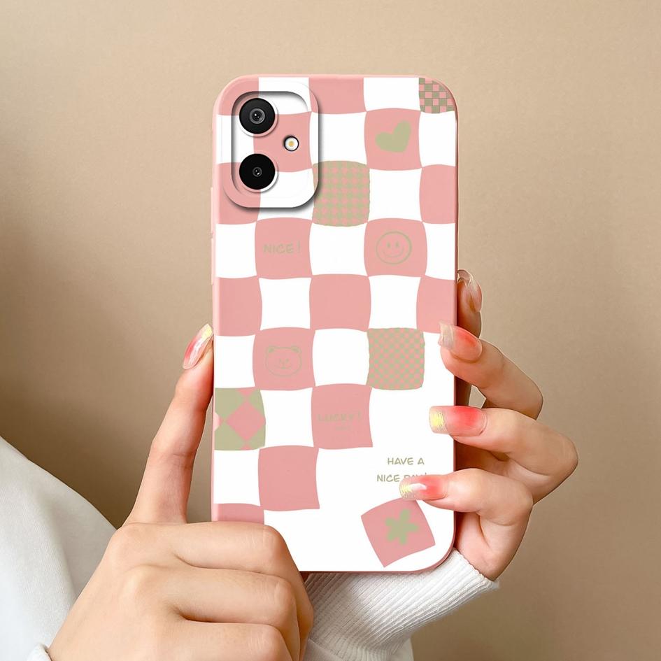 

Новый чехол для Samsung Galaxy A06 F16 M06 M16 F06 S25 Edge с ретро-клетчатым узором, высококачественный жидкий силиконовый чехол против отпечатков пальцев для Samsung Cover Samsung F16 5G