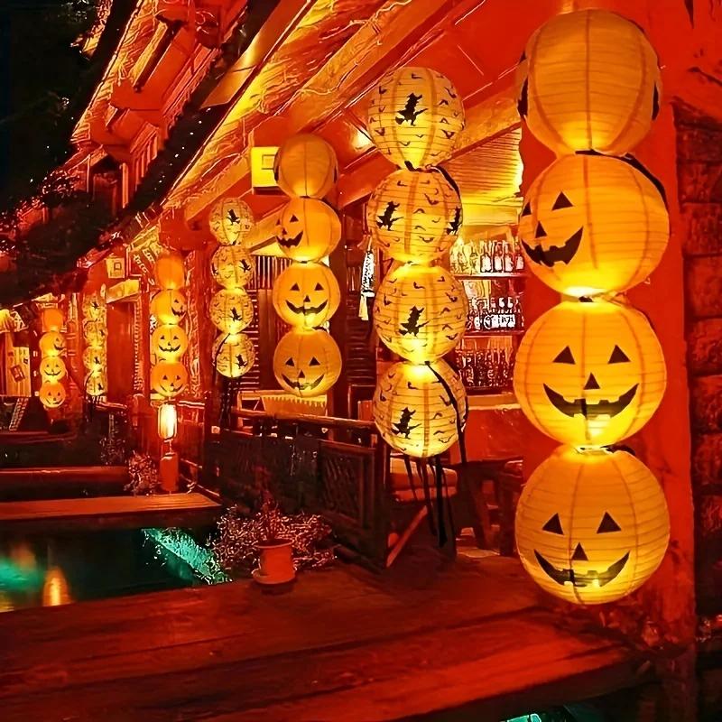 2PCS Halloween Pumpkin Lanterns for Halloween Decoration Jack-O'-Lanterns for Home Outdoor Decoration No Electricity Needed