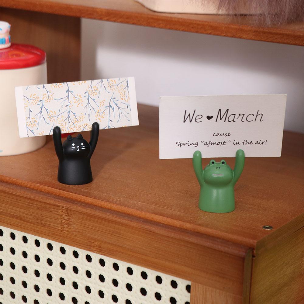 Messege Hand Raising Card Clip Resin Photo Stander Clip Lovely Desktop Memo Clip Holder  Office