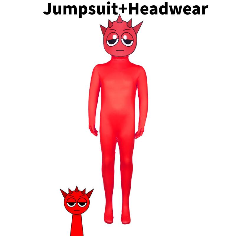 Cosplay Incredibox Sprunki Kids Adults Jumpsuits Halloween Costume Bodysuit