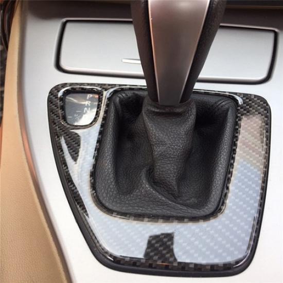 Cover Trim Control Gear Shift Panel 3Series For BMW E90 Carbon Fiber Sticker H