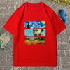 2026 Summer Children's T-Shirt Van Gogh Starry Night Print Parent-Child