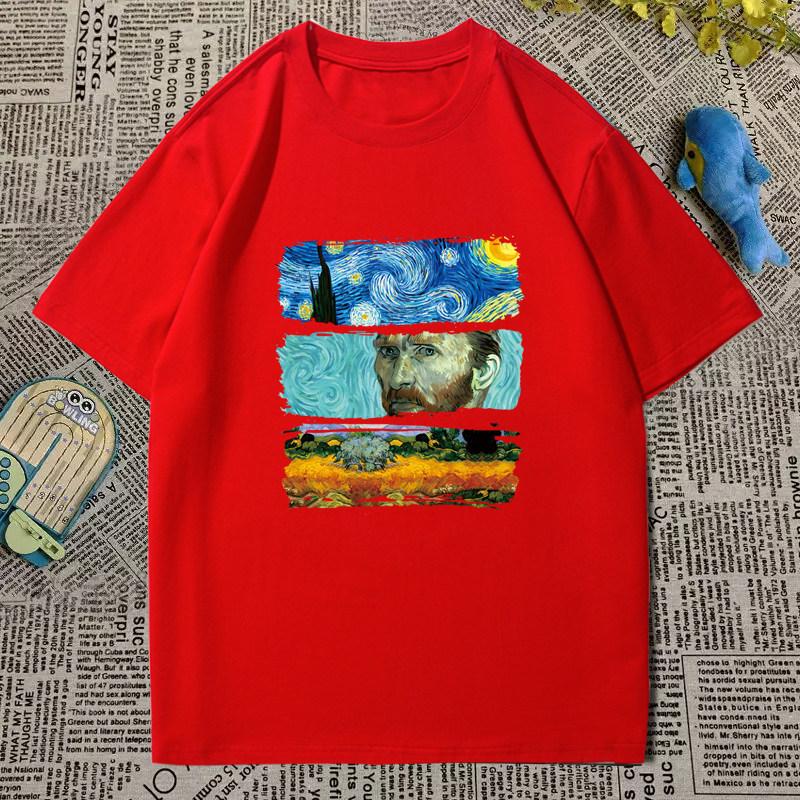 

2026 Summer Children s T-Shirt Van Gogh Starry Night Print Parent-Child 150