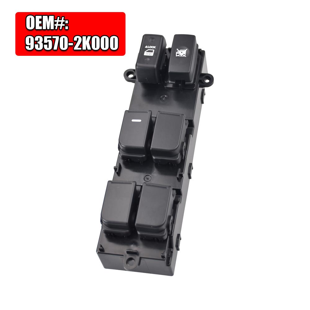 93570-2K000 935702K010 Автомобильный переключатель стеклоподъемника с электроприводом, кнопка управления, со стороны водителя, подходит для Kia Soul 2009 2010 2011 2012 2013 93570-2K000
