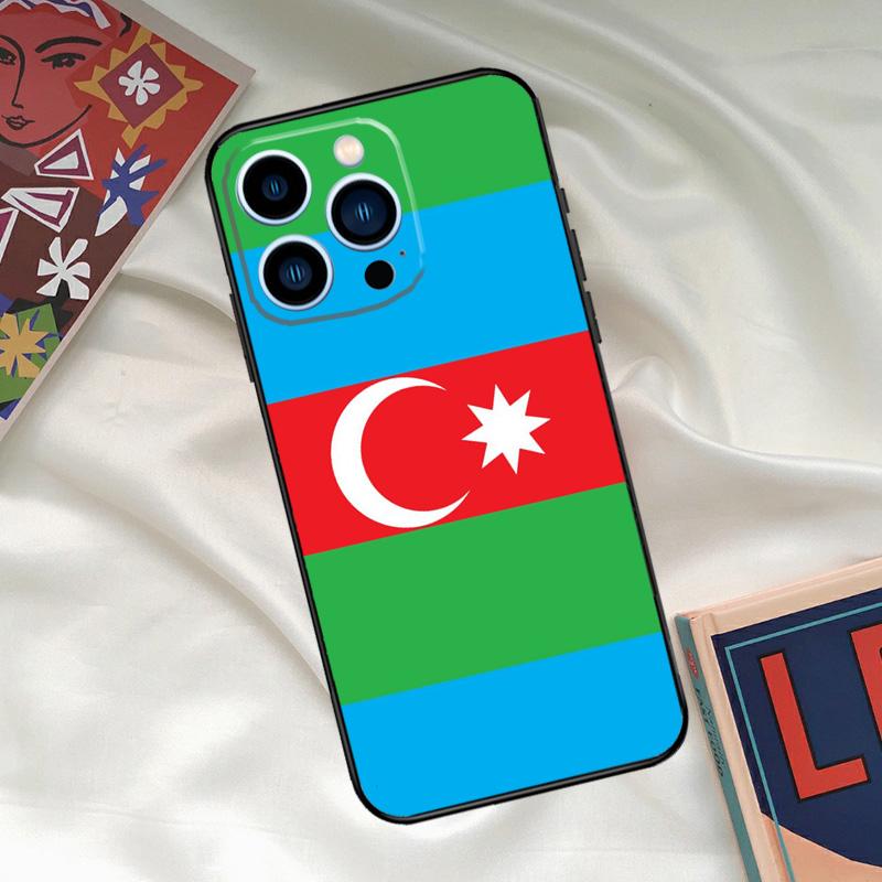 Azerbaijan Flag Coat of Arms Phone Case For iPhone 16 15 14 12 11 13 17 Pro Max 15 16 Plus 13 Mini 16e 17 Air Funda Cover