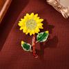Stylish and Elegant Sunflower Brooch Creative Plant Flower Pin Jewelry Sweater Jacket Accessories