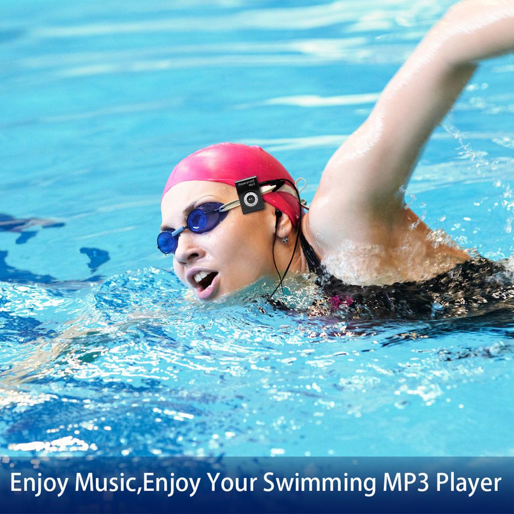 Swimming MP3 Player 8GB Memory Multifunctional Portable Underwater Music Player with Headphone for Diving Surfing Running Skiing