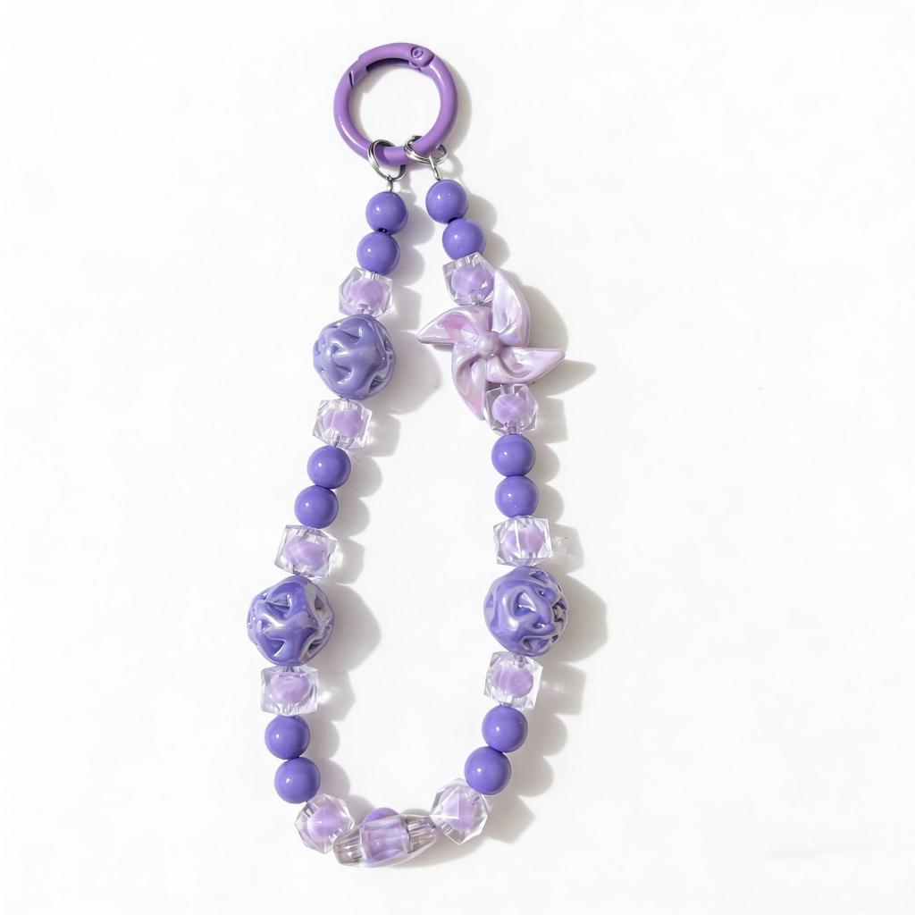 Japanese-Korean Candy Color Windmill Beaded Butterfly Phone & Key Chain