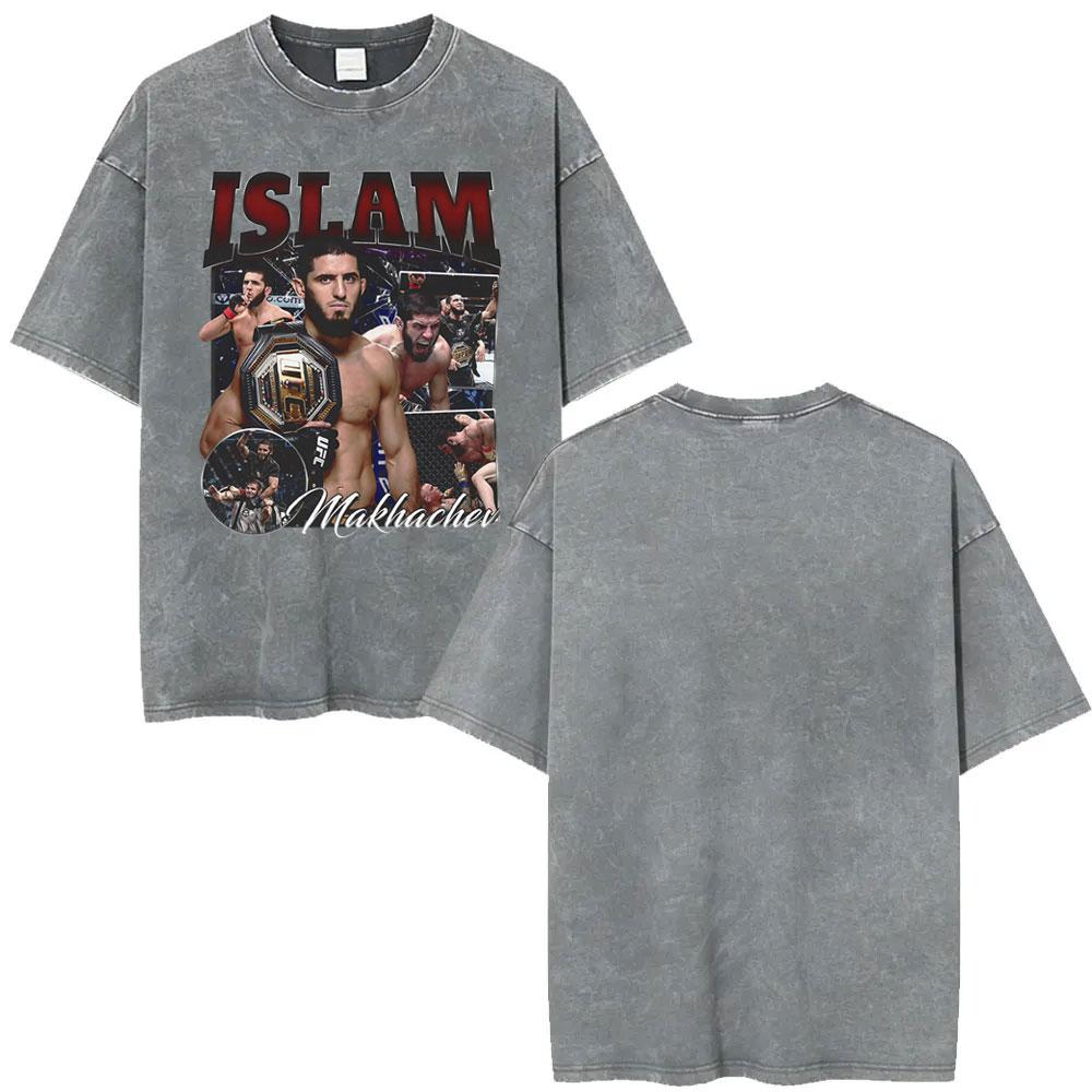 Limitované Islam Makhachev Klasické Grafické Tričko Pánské Dámské Móda Gotické Oversized Trička Vintage Prané Krátký Rukáv Trička
