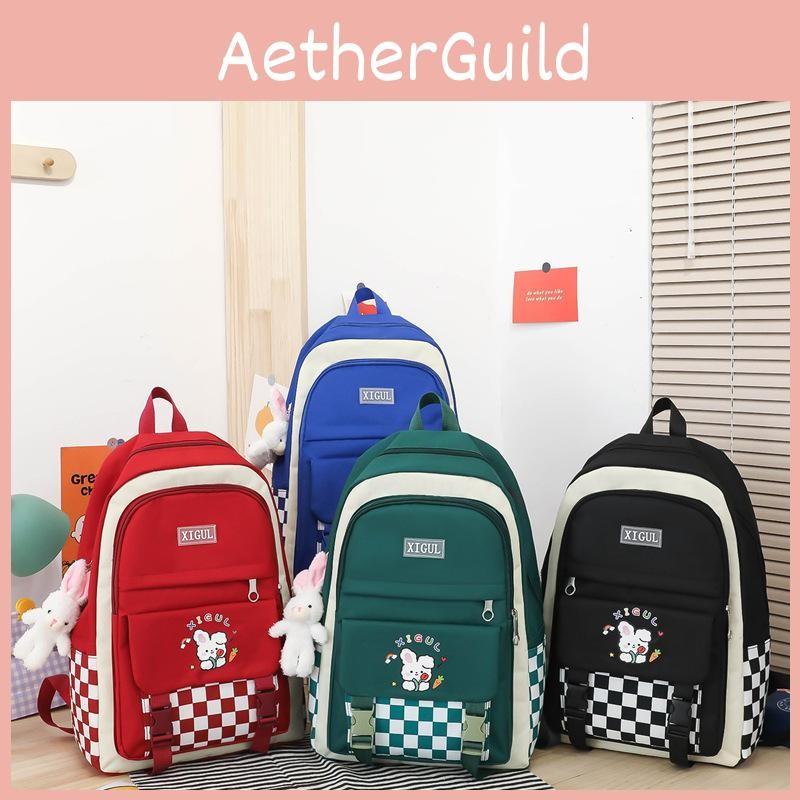 Pattern Rabbit Cartoon Four Piece Set With Pencil Case Shoulder Backpack Bag