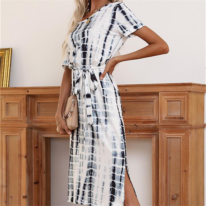 Elegant Bodycon Sexy Women's Short Sleeve Printed Dress for Women 2022 Summer Boho Party Dresses Woman Robe Femme Ladies