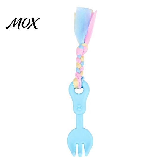 Small Medium Dog Play Toys Pet Molar Teeth Cleaning Fork Toy, Durable Woven Rope Training Macaron Aggressive Chewers Colors Interactive TPR