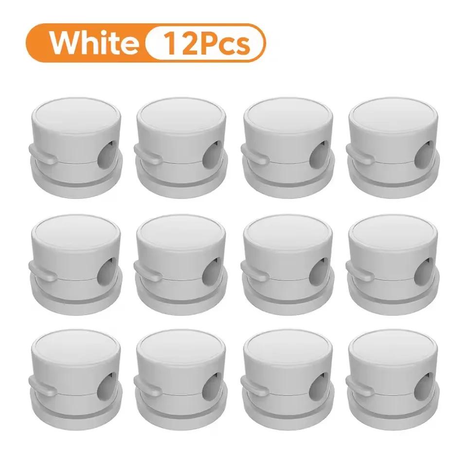 1/6/12PCS Magnetic Cable Clip Cable Smooth Adjustable Cord Holder Under Desk Cable Management Wire Keeper Cable Organizer Holder