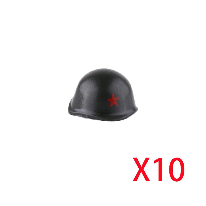 Military Building Blocks Accessories Figure Soldier Helmet Toy USSR USA UK Japanese Hat Mini Brick Hood Mask Flamethrower