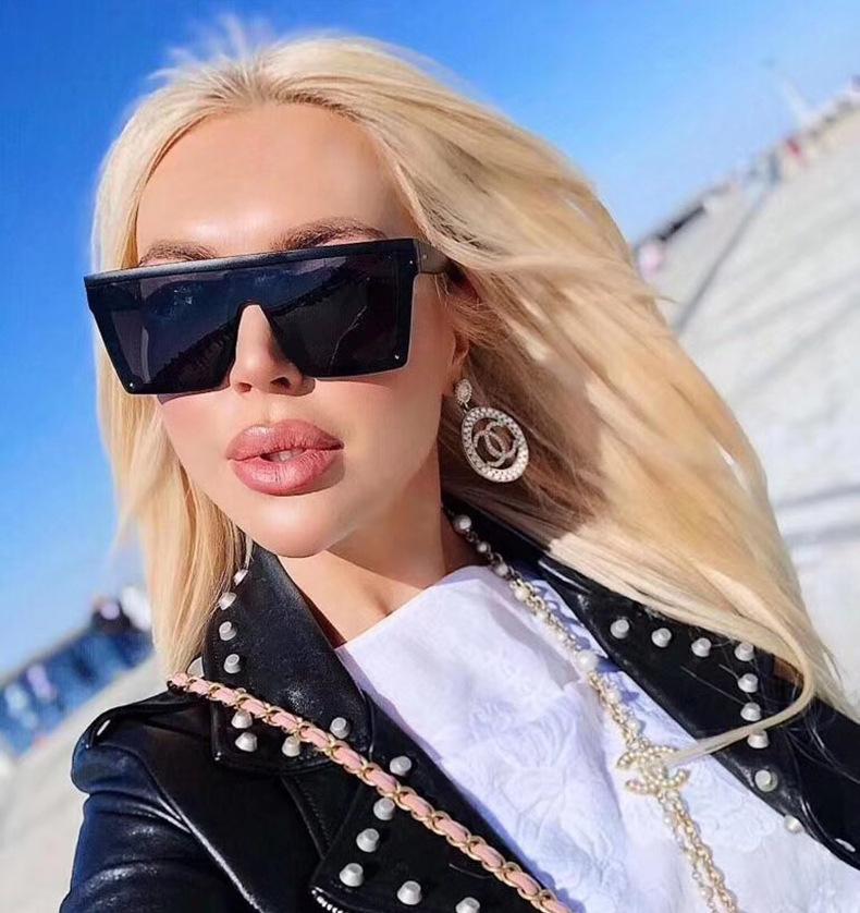 Vintage Oversized Square Sunglasses Big Frame Fashion Shades Unisex Women's Sun Glasses Gafas De Sol