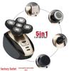 Five-Head Floating Electric Shaver: Multifunctional, Washable Razor, USB Rechargeable for Bald Heads.