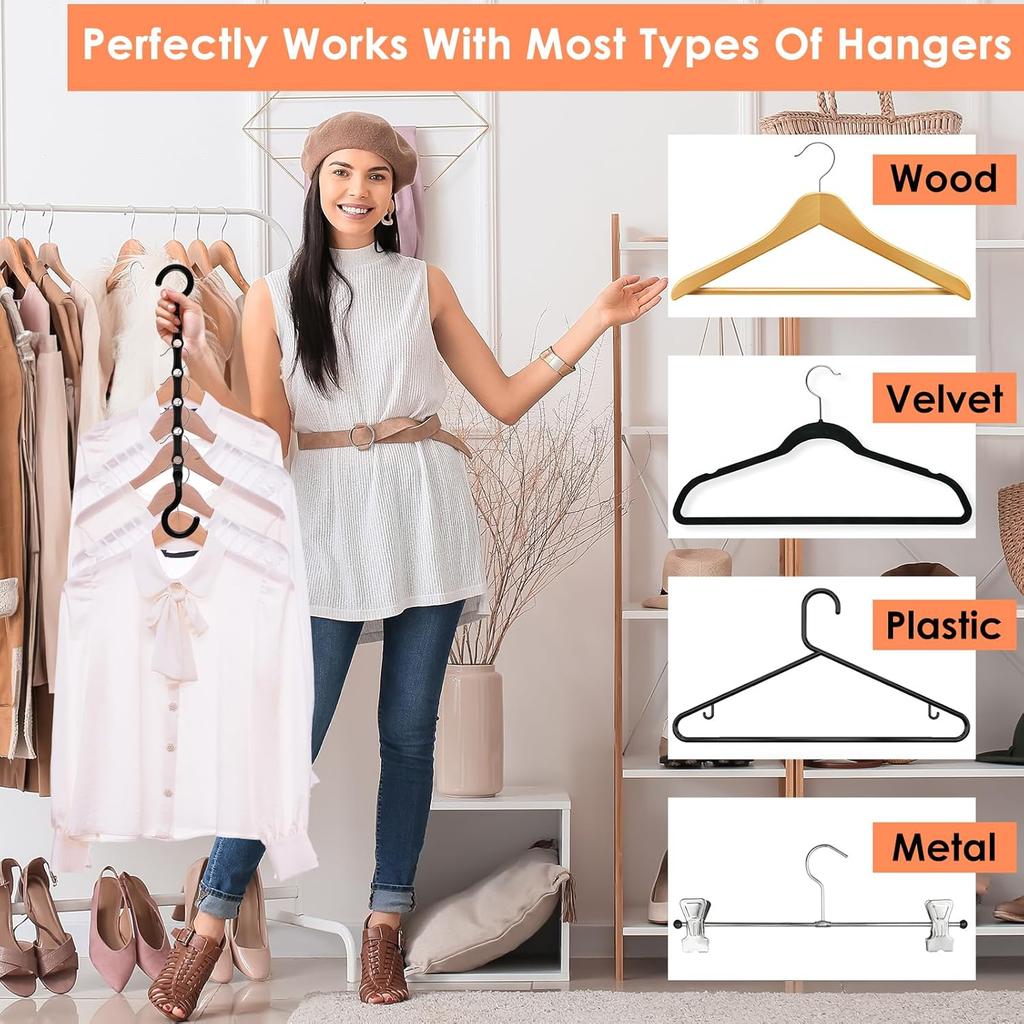 Closet Organizers and Storage, Sturdy Space Saving Hanger for Heavy Clothes, Upgraded Cascading Hangers, Magic Closet Organization Clothes Hangers,