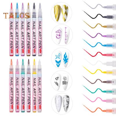Pióro do malowania paznokci Szybkoschnący Rysunek Bezpieczny Kompaktowy Nail Art Design Pióro do rysowania Materiały do paznokci