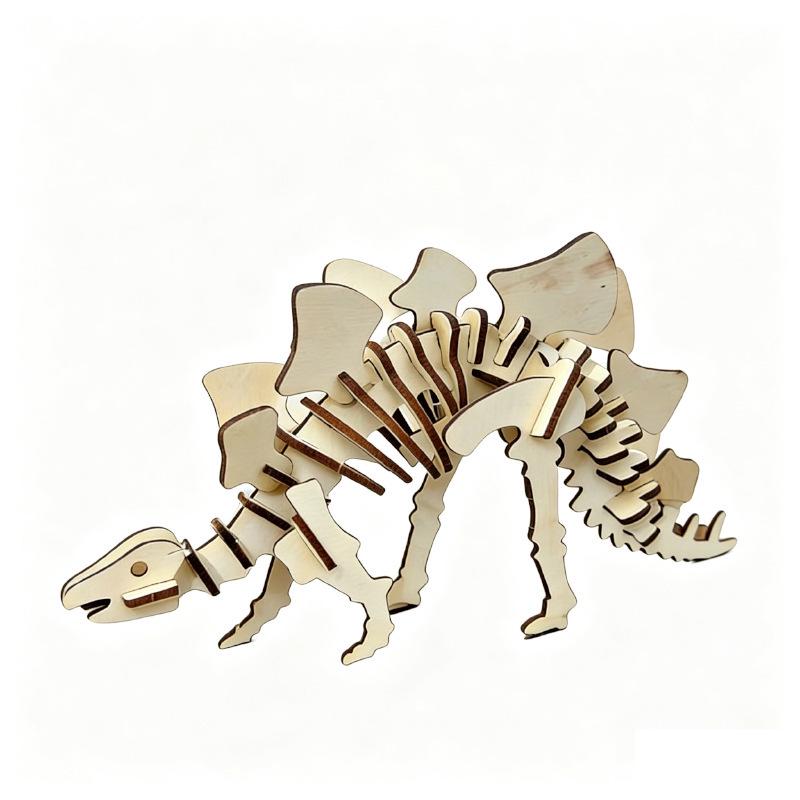 Tyrannosaurus Rex Wooden 3D Puzzle - DIY Hand-Assembled Educational Toy for Parent-Child Interaction