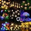 LED Solar Crystal Star String Lights for Yard, Tent, and New Year Decoration
