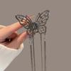 Trend Full Rhinestone Hollowed Out Butterfly Hair Clips Retro Pearl Tassel Ribbon Hair Claws Hairpins For Women Hair Accessories