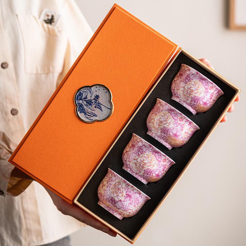 De ou Xingguang Enamel Teacup Set