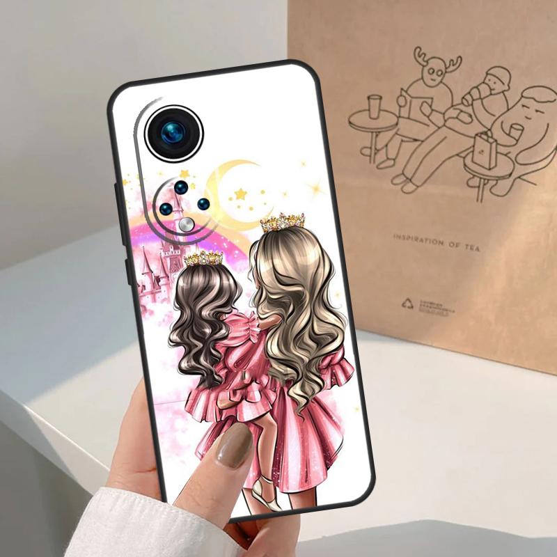 Super Mom Baby Girl Son Daughter For Huawei P20 P30 P40 P60 Pro P Smart Nova 9 5T Honor 70 90 50 Magic5 Lite X7a X9a X8a Case