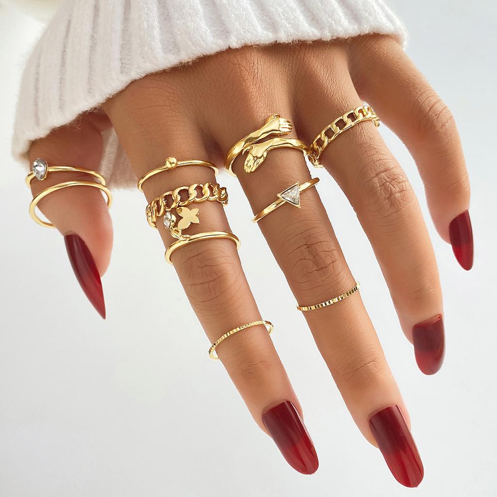 Cross Leaf Ring, Pearl Sun Moon Ring Set For Women