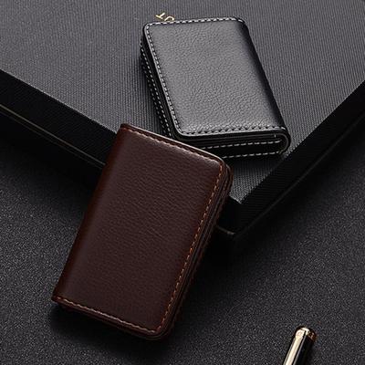 Faux Leather Business Card Holder with Magnetic Closure Slim Compact Size Portable Business Card Carrier Name Card Organizer