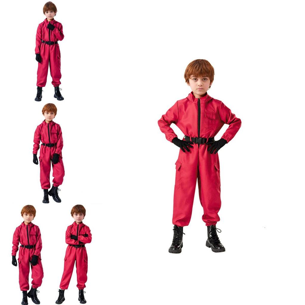 Squid Game Thema Cosplay Kostuums Met Polyester Materiaal Voor Kinderen Rollenspel