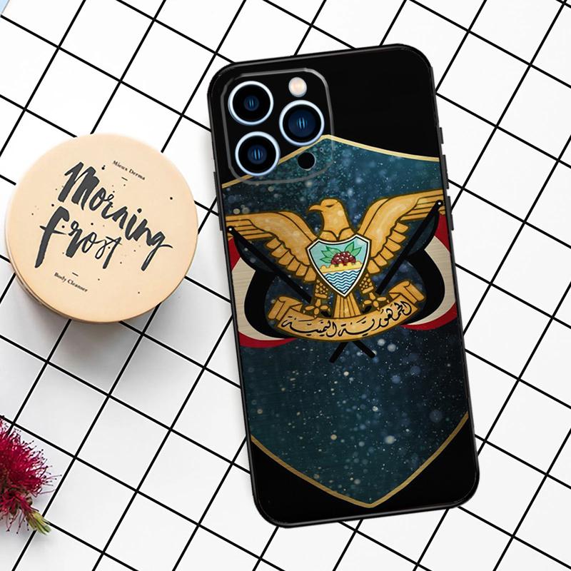 Jemen Flagge Wappen Hülle Für iPhone 16 15 14 11 12 13 Pro Max Mini X XR XS Max 7 8 16 15 Plus Hülle Funda