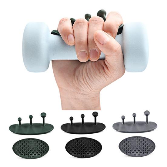 1 Pair Anti-Slip Silicone 3-Finger Workout Grips Hand Palm Protection Dumbbell Deadlift Pull-Up Grippers Gym Training Exercise Fingerless Gloves