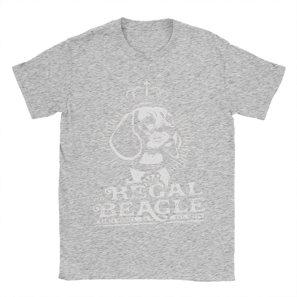 Freizeit The Regal Beagle T-Shirt für Herren Rundhals Reines Baumwoll-T-Shirt Kurzarm-T-Shirts Bedruckte Oberteile