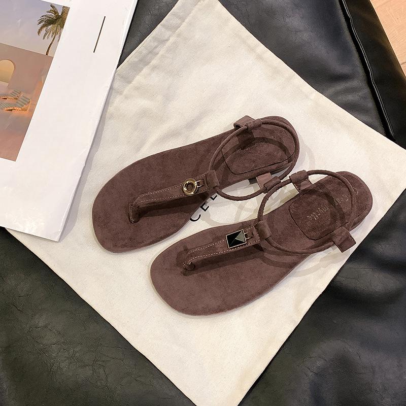 Retro Zehentrenner Flache Sandalen Ein Neuer Stil von Damenschuhen