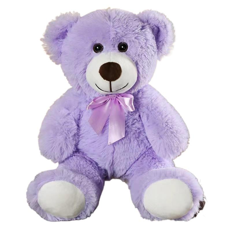 Cute Colorful Bow Tie Bear Doll Plush Toy Hug Bear Doll Stuffed Animals Children Birthday Gift Pillow Teddy Bear Home Decor