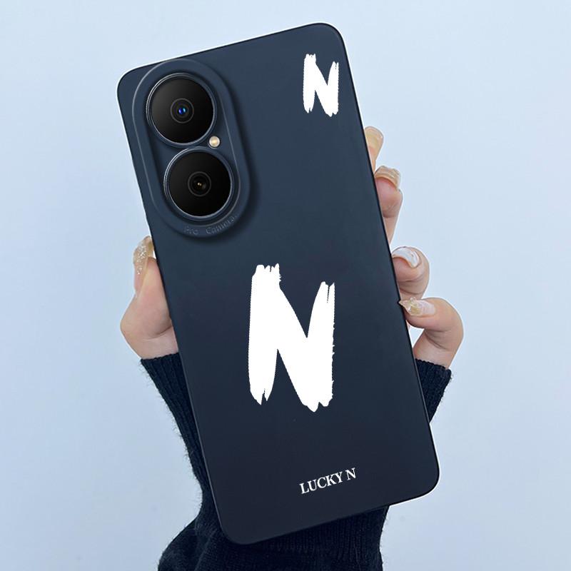 For Huawei Nova Y73 4G Lucky Initial Letter Phone Case For Huawei Nova Y73 NovaY73 4G Soft Silicone Back Cover Shockproof Bumper