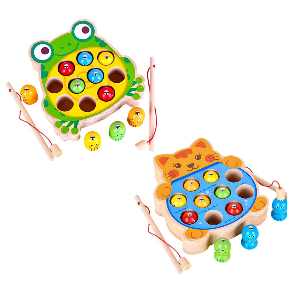 Wooden Fishing Game For Children Aged 3-5 Years Old, Magnetic Toys