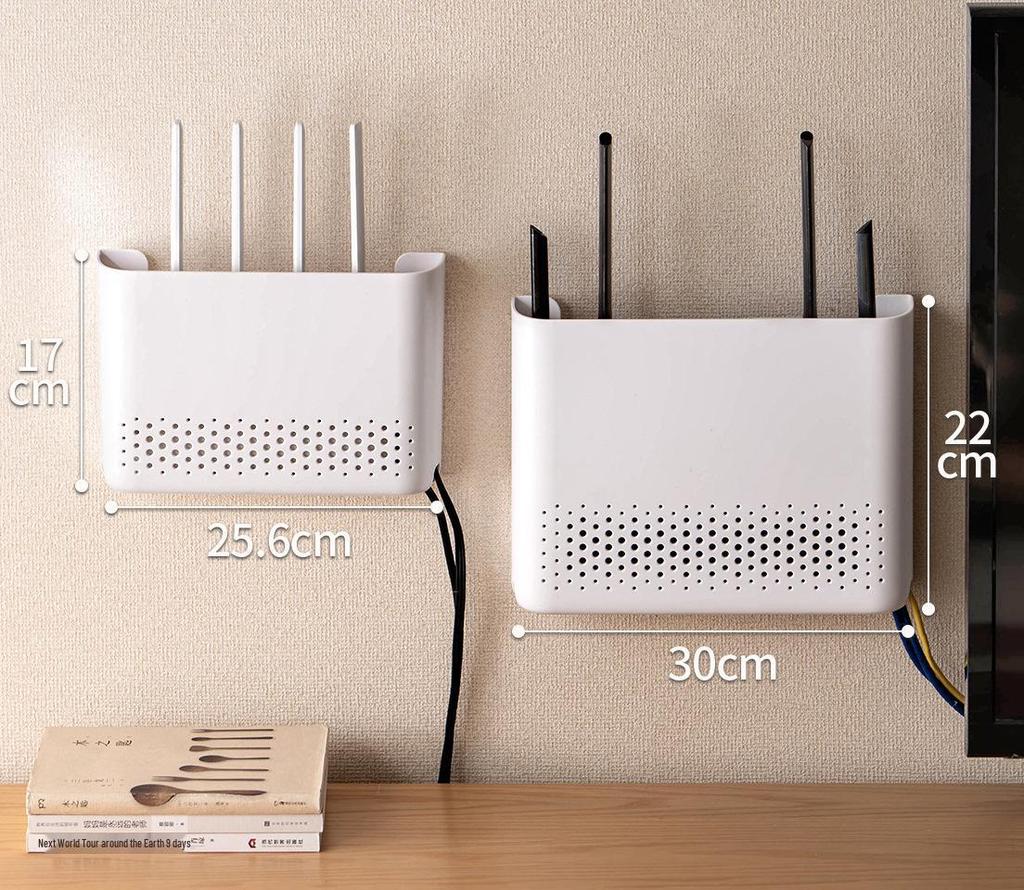 Punch-Free Wall-Mounted WiFi Router Storage Shelf for Living Room