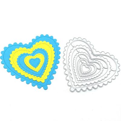 Stanzformen für Scrapbooking, DIY, Liebesherz, Kohlenstoffstahl, Prägeblumen-Stanzform, Valentinstag, Liebes-Skalierungsformen