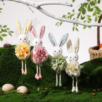 Easter Long Legs Flower Fairy Decoration Cute Rabbit Hanging Pendant Spring Easter Party Decor Birthday Baby Shower Kids Gift
