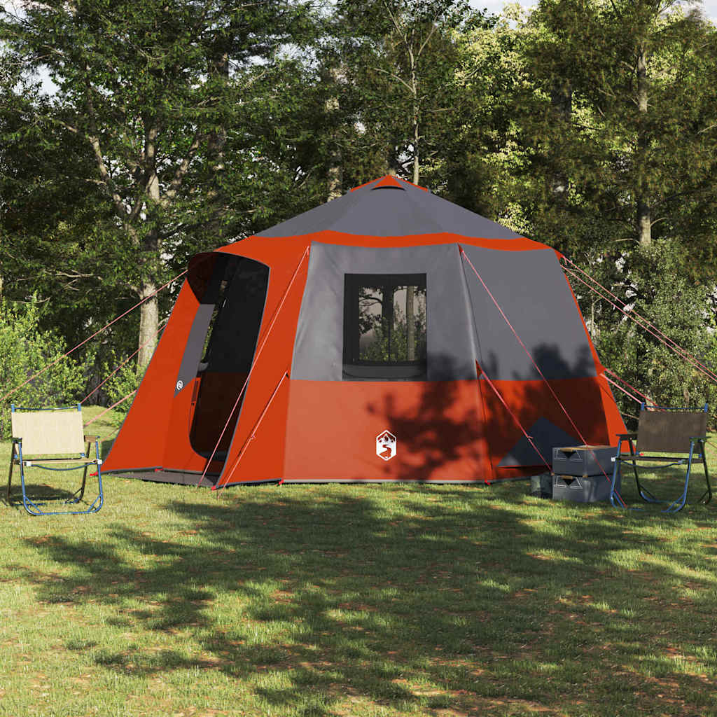 Cabin Tent 12 Person Gray and Orange 405 x 405 x 273 cm