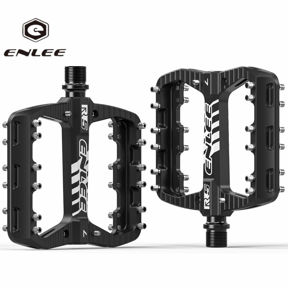 ENLEE Mountain Bike Pedal Board, High Strength Extended Wide Anti-skid Pedal Bearings DU Peilin 28 Nails rosa