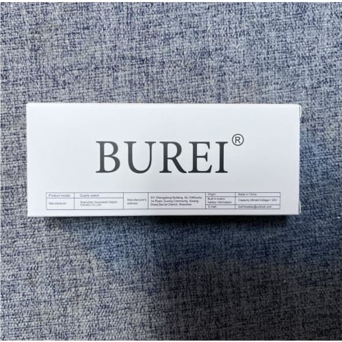 BUREI Men's Leather Watch, Popular Brand, Analog, Roman Numeral, Simple Design, Waterproof, Stylish, Commuter, Business, Silver White