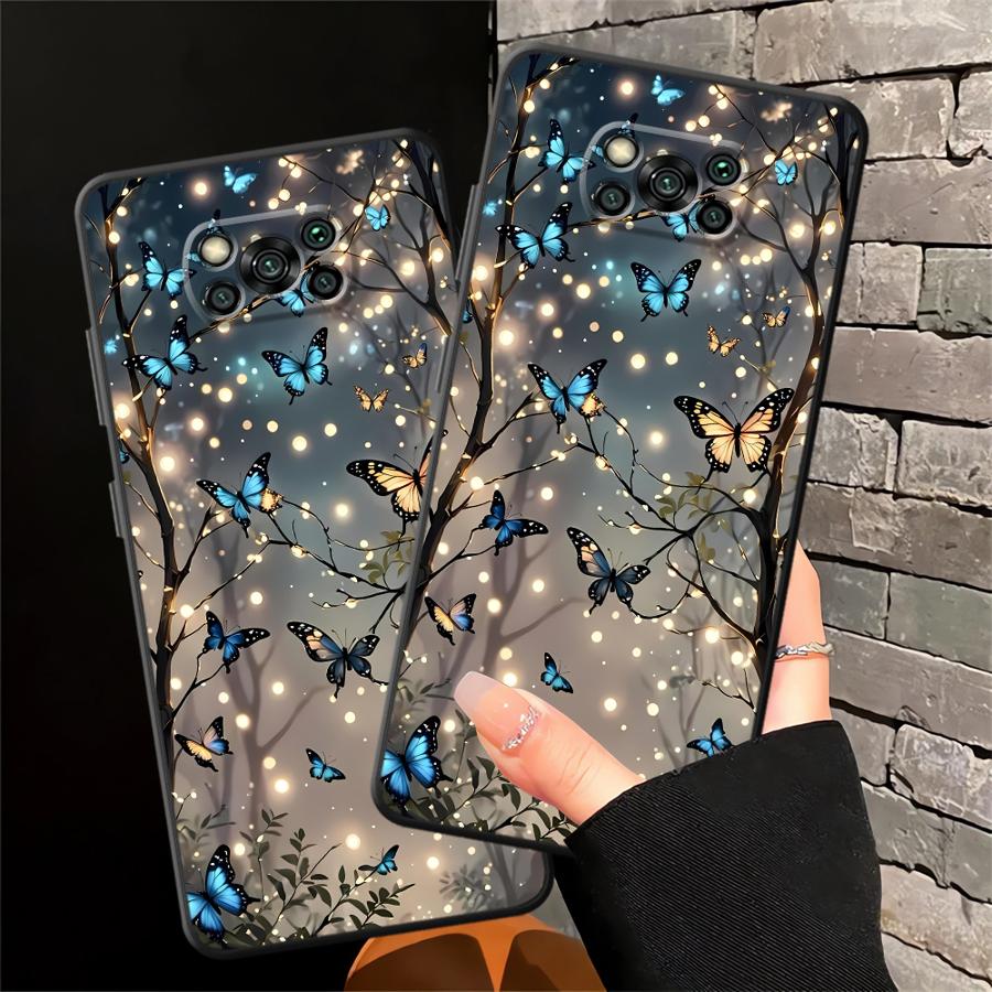 Traum Schmetterling Hülle Handyhülle Case für Xiaomi Poco F8 C71 C50 C75 M5 C61 M3 M4 M7 F1 X3 X4 X5 X7 Pro F3