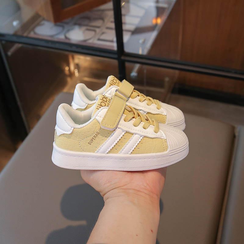 Children's little white shoes 2025 autumn new girls shell head casual board shoes soft sole boys sports shoes baby shoes