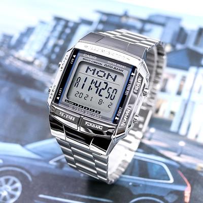 10 Year Battery Telememo Databank Free Buckle Steel Watch