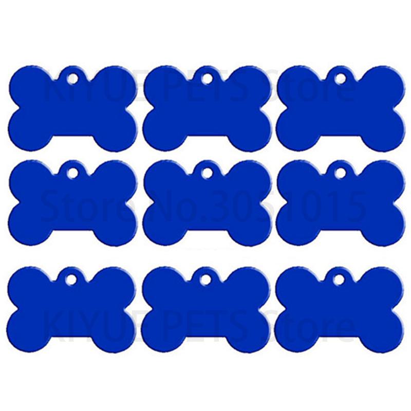 Wholesale 100Pcs Bone Dog ID Tag Engraving Pet Dog ID Tags Collars Bone Name Number Tags Customized Anodizing aluminum Puppy Tag