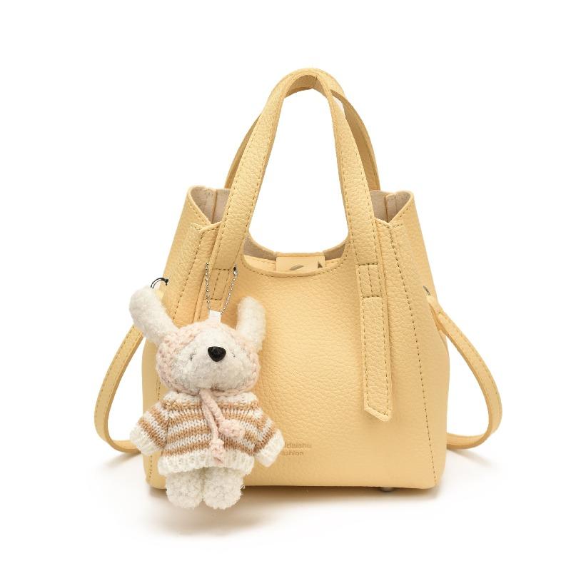 

Premium lychee pattern portable vegetable basket bag women s new trendy fashion bucket bag messenger bag 28*19*19*11 жёлтый